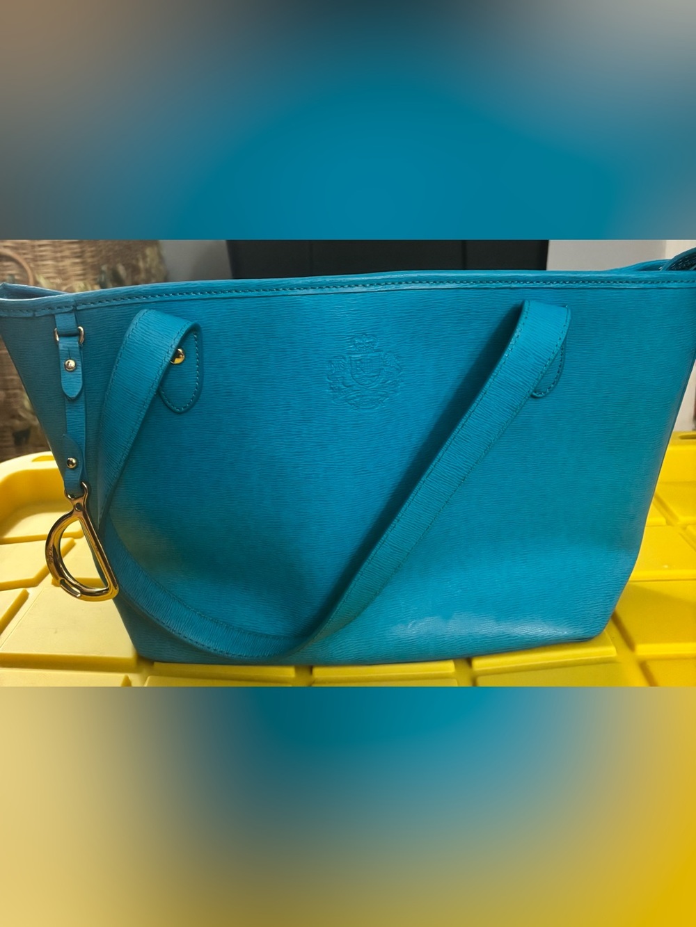 Lauren Ralph Lauren Teal Blue Tote Bag